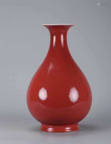 A Chinese Red Glazed Porcelain Vase