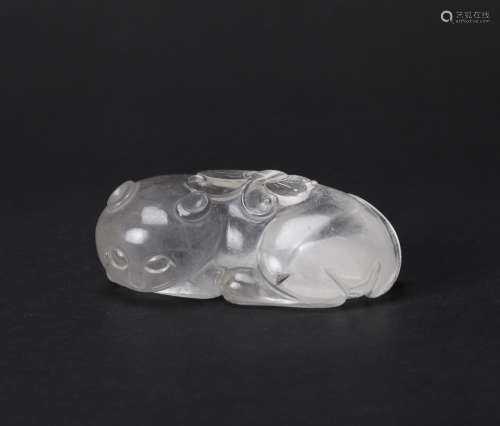 A Chinese Carved Crystal Paper Weight