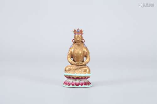 A Chinese Famille-Rose Porcelain Buddha