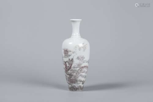 A Chinese Iron-Red Glazed Porcelain Vase