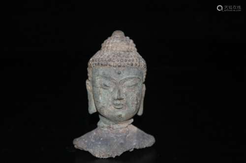 A Chinese Bronze Buddha Head