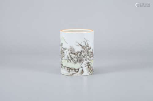 A Chinese Famille-Rose Porcelain Brush Pot