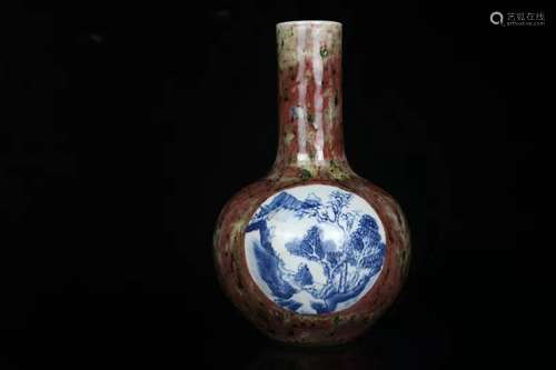 A Chinese Flambe Glazed Porcelain Vase