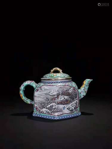 A Chinese Carved Yixing Clay Tea Pot