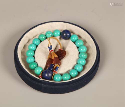 A Chinese Turquoise Prayers Beads