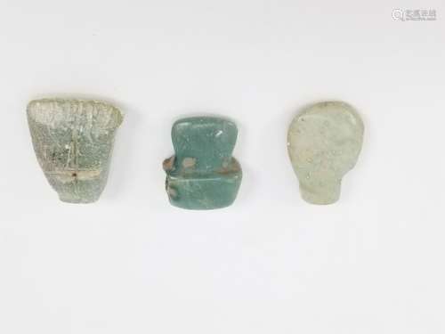 (3) Jade Pendants - Costa Rica, ca. 500-1500 AD