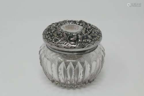 Antique Sterling Silver/Glass Box