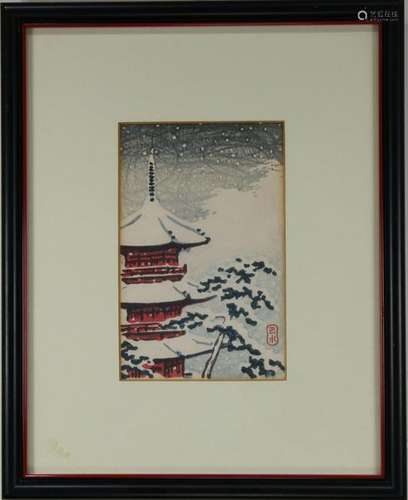 Framed Japanese Woodblock Print