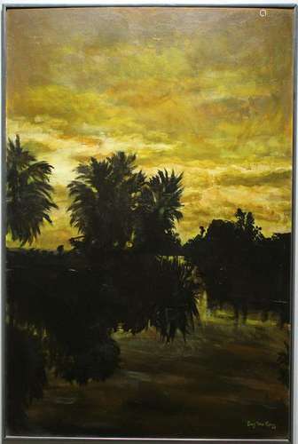 Florida School, '72 Signed Landscape Painting