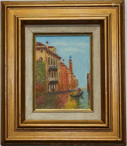 Signed, 20th C. Painting of Venice Italy