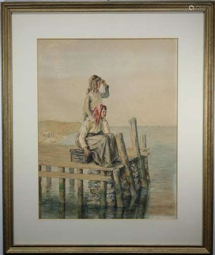 Signed, 19th C. European School Watercolor