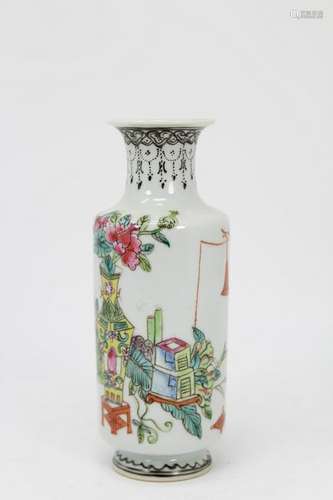 Chinese, Handpainted Porcelain Vase. Signed