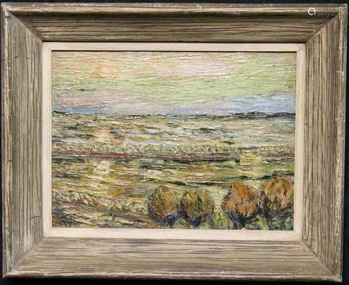 Signed, 20th C. Impressionist Marsh Landscape