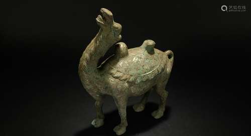 An Estate Chinese Myth-beast Bronze Vessel Statue