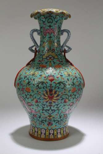 A Chinese Detailed Bat-framing Fortune Porcelain Vase