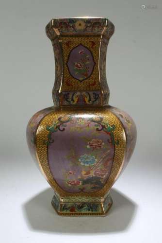 An Estate Chinese Hexa-fortune Nature-sceen Porcelain