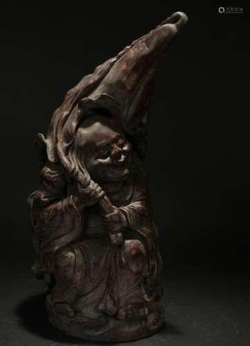 An Estate Chinese Bamboo-curving Statue Display