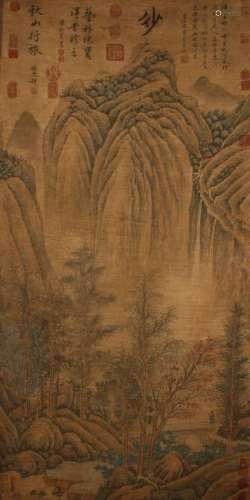 A Chinese Mountain-view Journey-joy Display Scroll