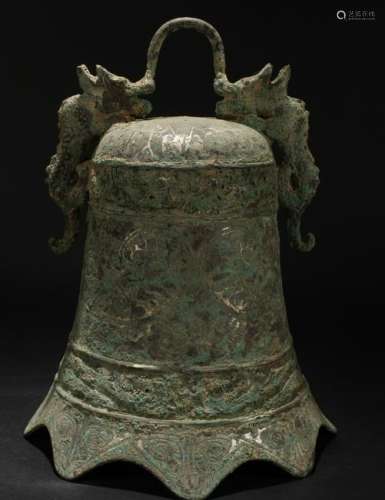 A Chinese Duo-handled Estate Bronze Vessel