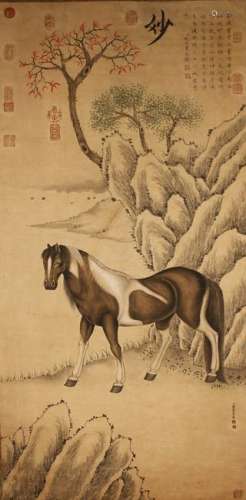 A Chinese Extremely-detailed Horse-portrait Scroll