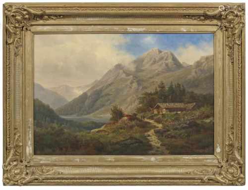 T. Kobelka(Süddeutscher Landschaftsmaler. Tätig im 19. Jh.)Alpenlandschaft mit
