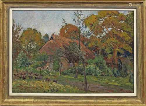Amelie Ruths(1871 Hamburg - 1956 ebenda)Impressionistische Sommerlandschaft mit norddeutschem