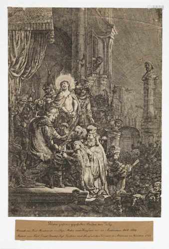 Rembrandt(1606 Leiden - 1669 Amsterdam) nachChristus vor PilatusRadierung/Papier. Blatt von Carl