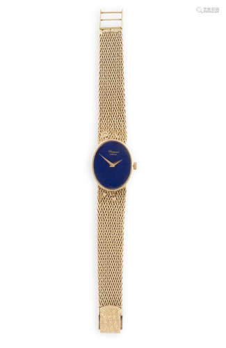 ***WITHDRAWN***A GOLD AND LAPIS LAZULI WATCH BY CHOPARD CIRCA 1970, the signed oval lapis lazuli