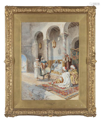 PIETRO PAVESI (ITALIAN 1844 - 1907)'The Oriental Cafe'Watercolour, 56 x 41cm Signed