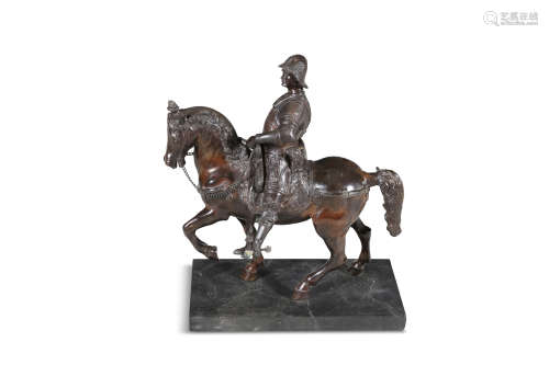 AFTER ANDREA DEL VERROCCHIOAn equestrian statue of Bartolomeo ColleoniBronze, c.60cm high x 52cm