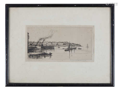 ROBERT CRESSWELL BOAK A.R.C.A. (1875-1949) Bangor, Co. Down Etching, 14 x 26cm Signed together with;