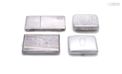 A COLLECTION OF THREE EDWARDIAN SILVER CIGARETTE CASES,Birmingham c.1920, maker's mark of