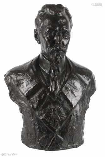 Paul STOFFYN (Belgien 1884-1945) - Bronze sculpture - Bust of a freemason 1919 / Bronze Figur -