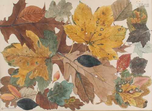 Kay Heinrich NEBEL (1888-1953) Aquarell Herbstblätter datiert 1947,Aquarell/Papier, oben rechts