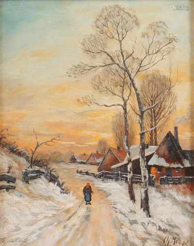 Christian MOLL (1902-1983) Wintertag, Öl/Holz, Christian Moll (1902 Köln - 1983 Düsseldorf)