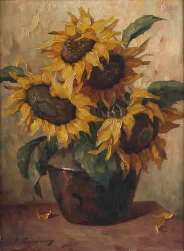 Alfons PEERBOOM (1882-1958) Blumenstillleben mit Sonnenblumen, Öl/Leinwand, tätig in Düsseldorf,