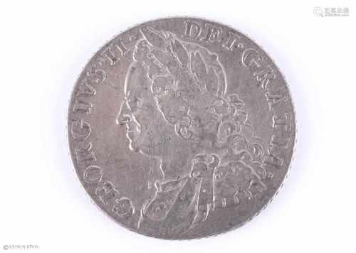 6 Pence England 1758 Silbermünze, Silber, GEORGIUS II, Umlaufmünzen, D 25 mm, Gewicht 6 g