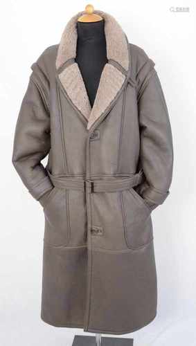 Herren Lammfell Mantel, Pelzmantel, braun Gr.50Men Lambskin, sheepskin fur coat, brown Size L/XL,