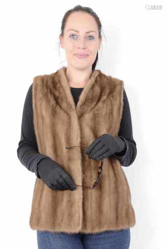 Nerzweste, Nerzjacke, Pelzjacke, hellbraun Gr: 38Mink fur Vest, Mink Jacket, l. Brown Size M/Lsehr