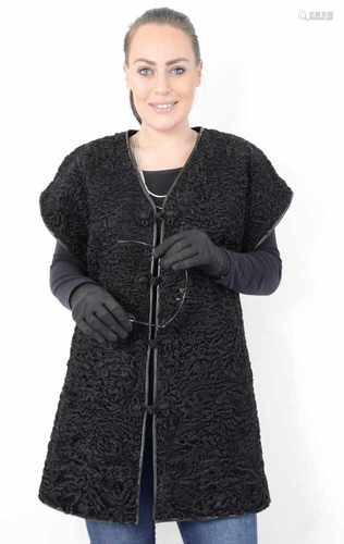 Persianer Pelzweste, Pelzjacke, schwarz, Gr.:42black Persian Lamb Skin Vest, Fur Jacket, Size: XL,