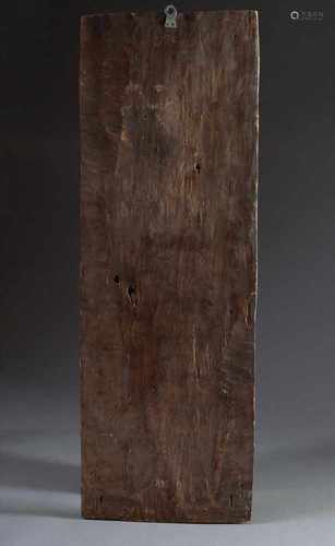 Antike Ledertapeten Model „Blüten“, Holz im Relief geschnitzt, teilweise geweißt, 18.Jh., 94x32cm,