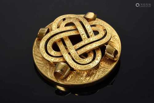 GG 585 Brosche/Anhänger „Knoten“, um 1870/80, 14,27g, Ø 4,4cmGG 585 brooch/pendant 