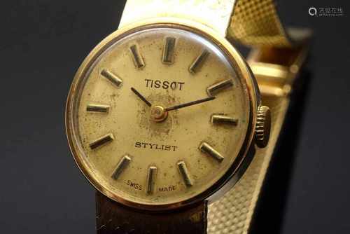 GG 585 Tissot Damenarmbanduhr mit Handaufzug, ca. 1960, 33,8g, L. 17,5 cm, Ø 2,1cm, (Zifferblatt