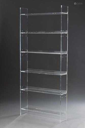 Modernes Acrylglas Bücherbord mit 6 Böden, ohne Rückwand, 203x90x22cmModern acrylic glass book shelf