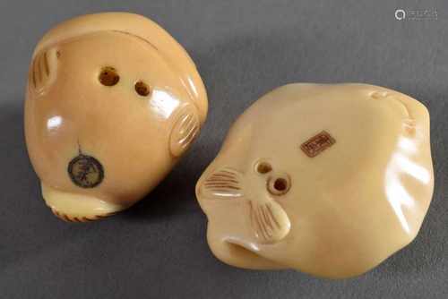 2 Diverse Katabori Netsuke 