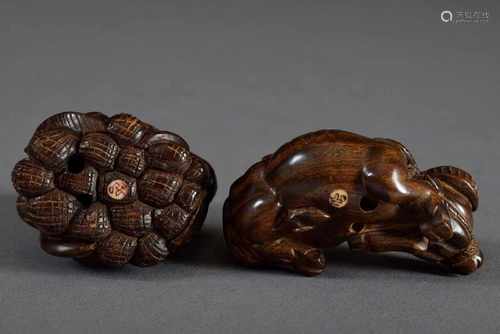 2 Diverse Katabori Netsuke 