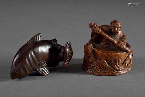 2 Diverse Katabori Netsuke 