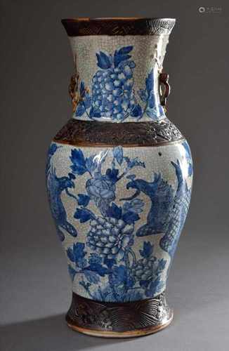 Große Nanking Vase mit Blaumalerei Dekor 