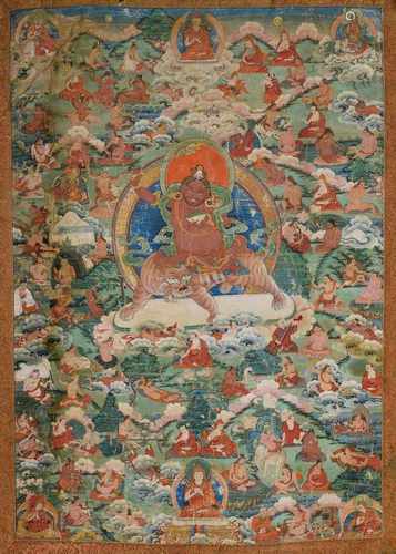 Tibetischer Thangka auf Seide 