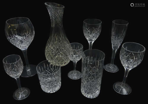 Suit of Stuart crystal Shaftesbury pattern glassware,